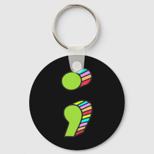 Semicolon T Keychain