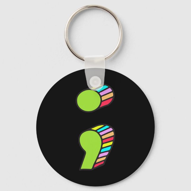 Semicolon T  Keychain (Front)