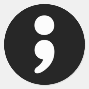 Semicolon Tal Health Matters Awareness Month Classic Round Sticker