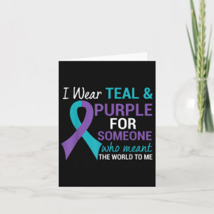 Semicolon Teal And Purple Ribbon Suicide Awareness Card