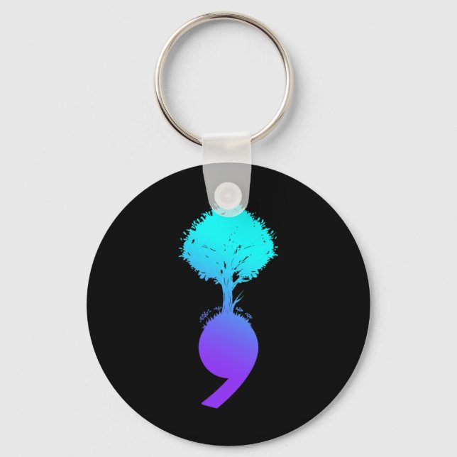 Semicolon Tree Suicide Prevention Awareness  Keychain (Front)