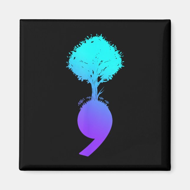Semicolon Tree Suicide Prevention Awareness  Magnet (Front)