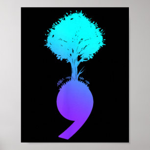 Semicolon Tree Suicide Prevention Awareness Poster