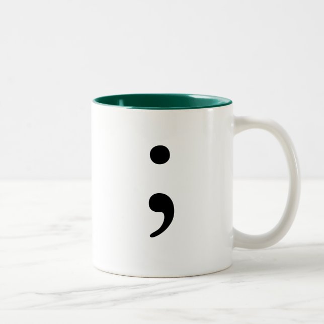 Semicolon Two-Tone Coffee Mug (Right)