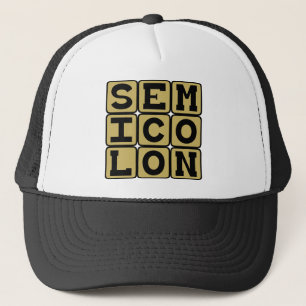 Semicolon, Type of Punctuation Trucker Hat