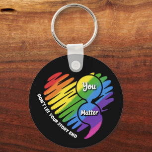 Semikolon LGBTQ Suicide Prevention Mental Health Keychain