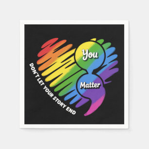 Semikolon LGBTQ Suicide Prevention Mental Health Napkin