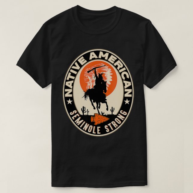 Seminole Tribe Native American Pride Art Deco Logo T-Shirt (Design Front)