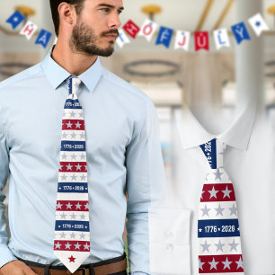 Semiquincentennial 1776 2026 White Celebration Tie