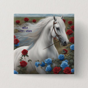Semiquincentennial stallion 2 inch square button