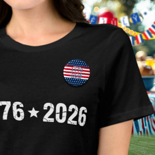 Semiquincentennial Stars Stripes America 1776 2026 1 Inch Round Button