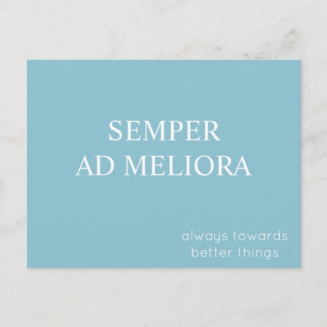 Semper Ad Meliora Latin Quote Turquoise Postcard (Front)