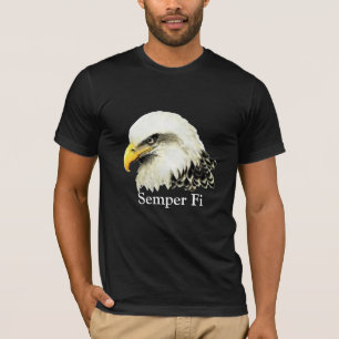 Semper Fi Bald Eagle Marines Quote T-Shirt