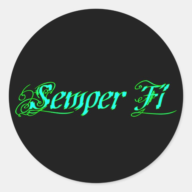 Semper Fi Classic Round Sticker (Front)