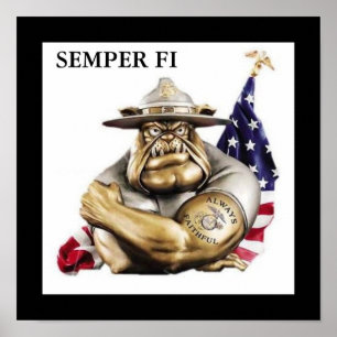 Semper Fi Devil Dog Poster