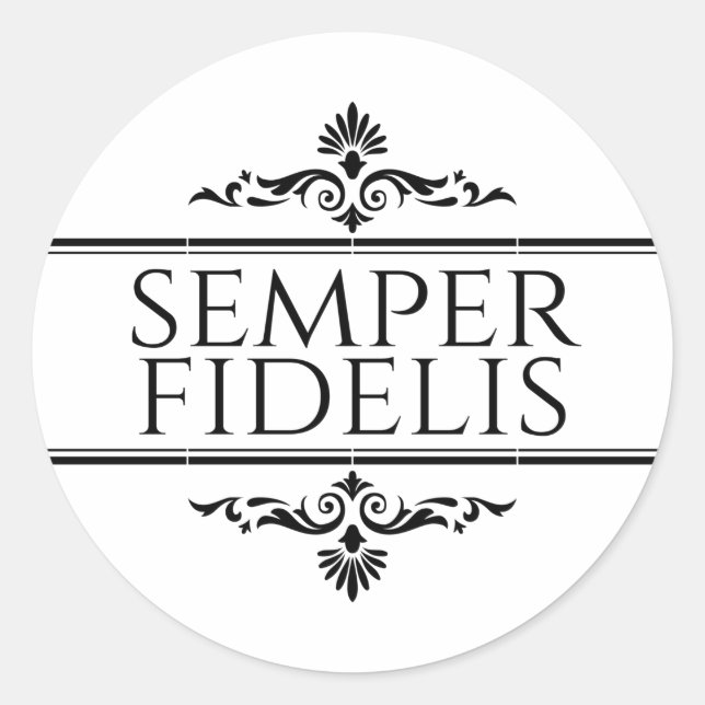 Semper Fidelis Classic Round Sticker (Front)