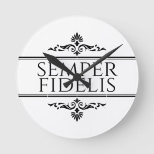 Semper Fidelis Round Clock