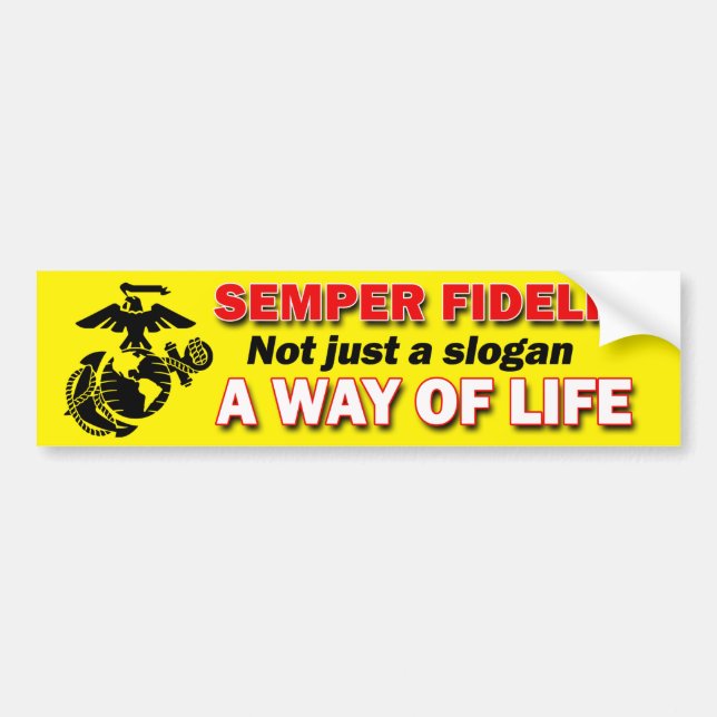 Semper Fidelis un Sticker pare-chocs mode de vie (Devant)