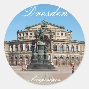 Semperoper in Dresden Classic Round Sticker
