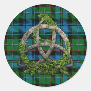 Sempill Tartan And Celtic Trinity Knot Classic Round Sticker