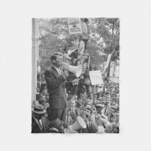 Sen. Robert Kennedy Campaigning for US President   Fleece Blanket