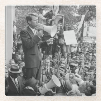 Sen. Robert Kennedy Campaigning for US President Glass Coaster