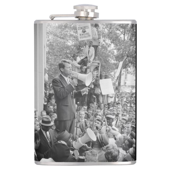 Sen. Robert Kennedy Campaigning for US President   Hip Flask (Front)