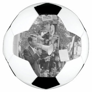 Sen. Robert Kennedy Campaigning for US President Soccer Ball