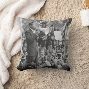Sen. Robert Kennedy Campaigning for US President Throw Pillow