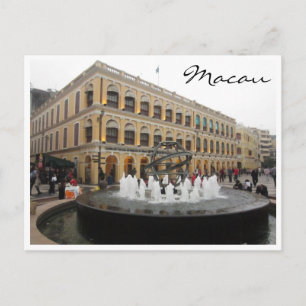 senado fountain macau postcard