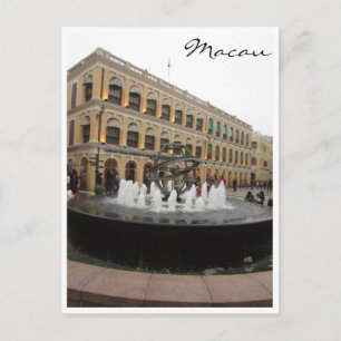 senado square fountain postcard