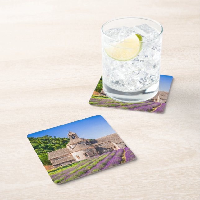 Senanque abbey from Provence France Square Paper Coaster (Insitu)
