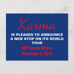 Senate Karma Vote 2018 Remember Resistance Announcement Postcard