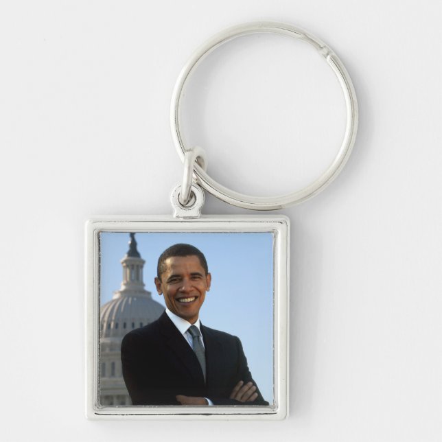 Senator Portrait, American President Barack Obama Keychain (Front)