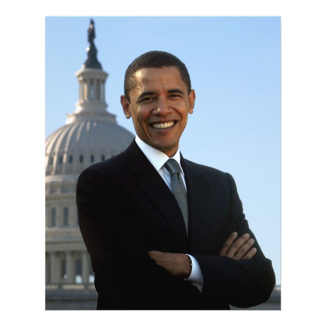Senator Portrait, American President Barack Obama Photo Print (Front)