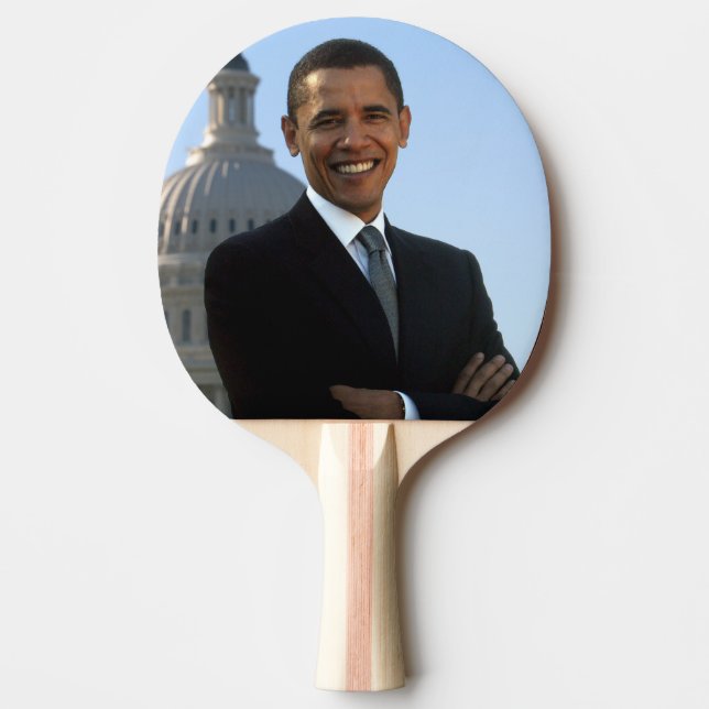 Senator Portrait, American President Barack Obama Ping Pong Paddle (Front)