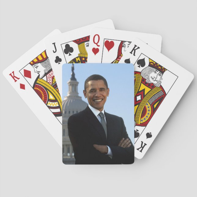 Senator Portrait, American President Barack Obama Playing Cards (Back)