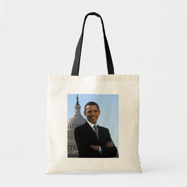 Senator Portrait, American President Barack Obama Tote Bag (Front)