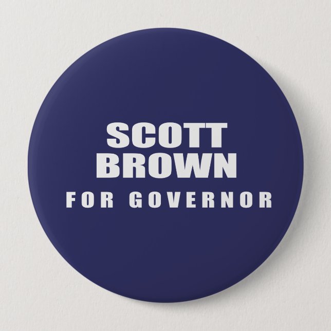 SENATOR SCOTT BROWN 4 INCH ROUND BUTTON (Front)