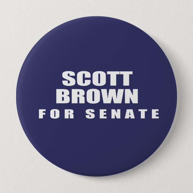 SENATOR SCOTT BROWN 4 INCH ROUND BUTTON (Front)