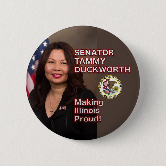 Senator Tammy Duckworth Illinois Pride Button (Front)