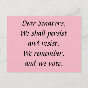 Senators Persist Resist Remember Vote Postcard