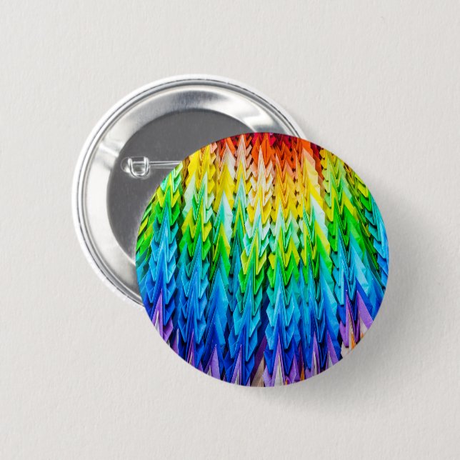 Senbazuru or one thousand origami cranes 2 inch round button (Front & Back)