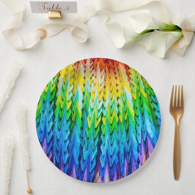 Senbazuru or one thousand origami cranes paper plate (Wedding)