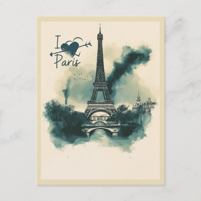 Send a Piece of Paris with You - Eiffel Tower Postcard (Front)