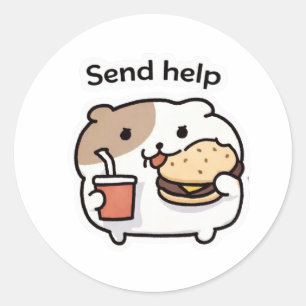 Send Help Meme Sticker – Funny cute animal