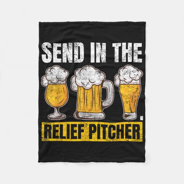 Send In The Relief Pitcher  Fleece Blanket (Front)