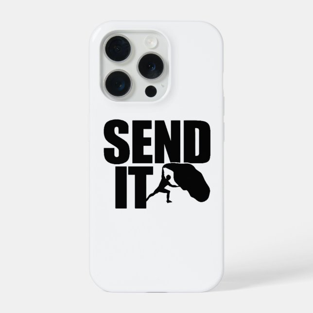 Send It Climbing Logo – Unleash the Adventure! iPhone Case (Back)
