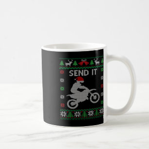 Send It Dirt Bike Riding Santa Motocross Ugly Chri Coffee Mug