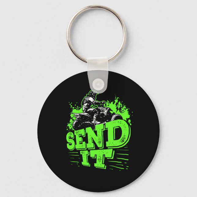 Send It Four Wheeler ATV Quad Bike Rider Keychain (Front)